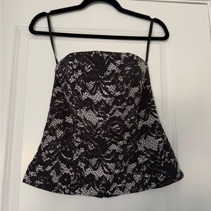 Sleeveless Black Lace Bustier Top